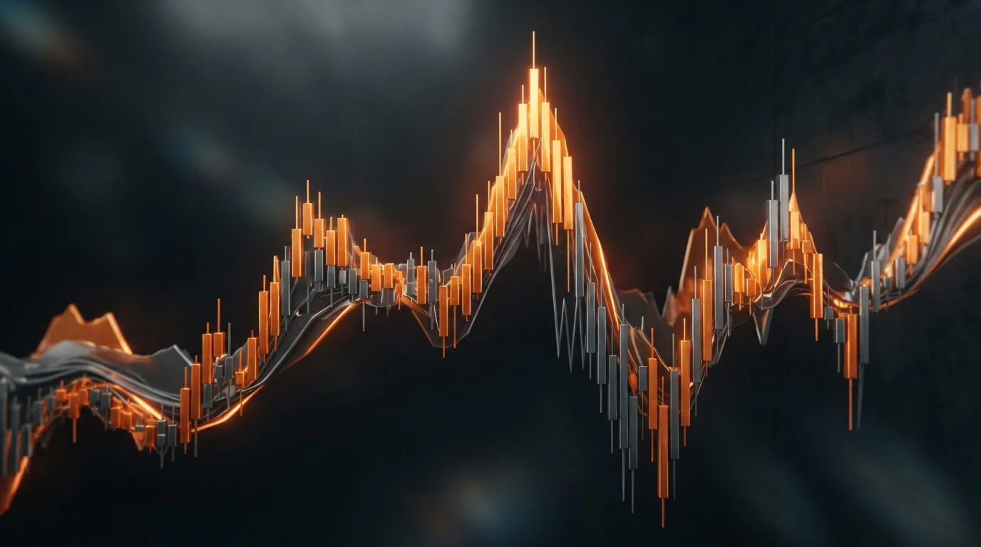 Neutrální zobrazení burzovního grafu se změnou kurzu Bitcoinu