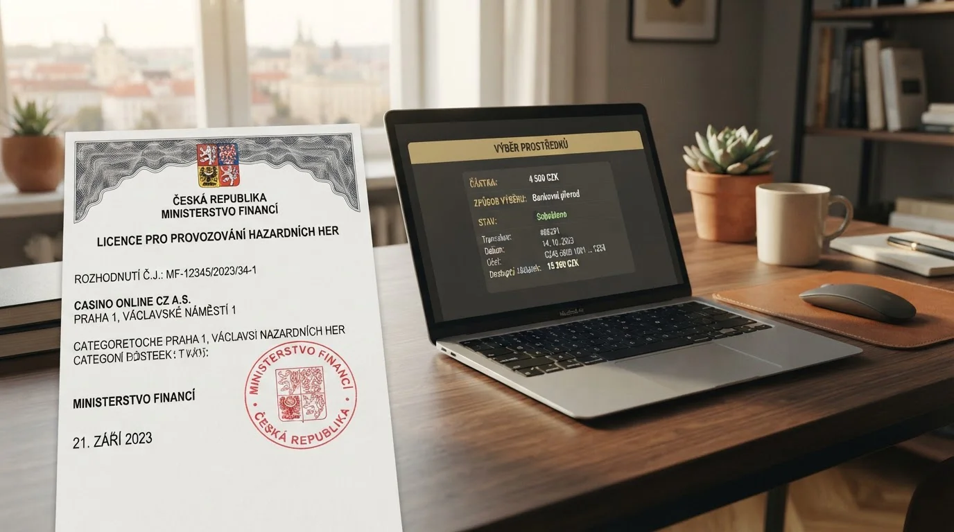 České kasino s licencí MFČR zpracovává výběr peněz