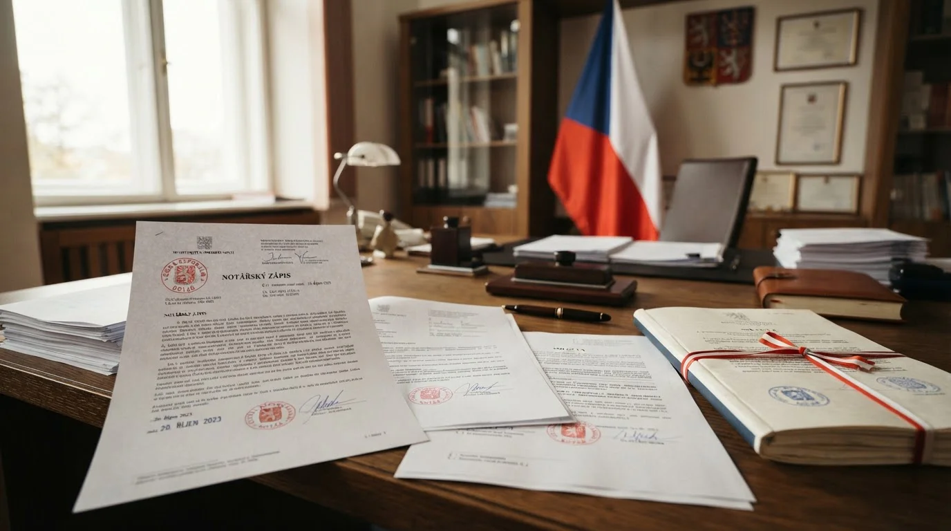 Právní dokumenty a razítko Ministerstva financí České republiky