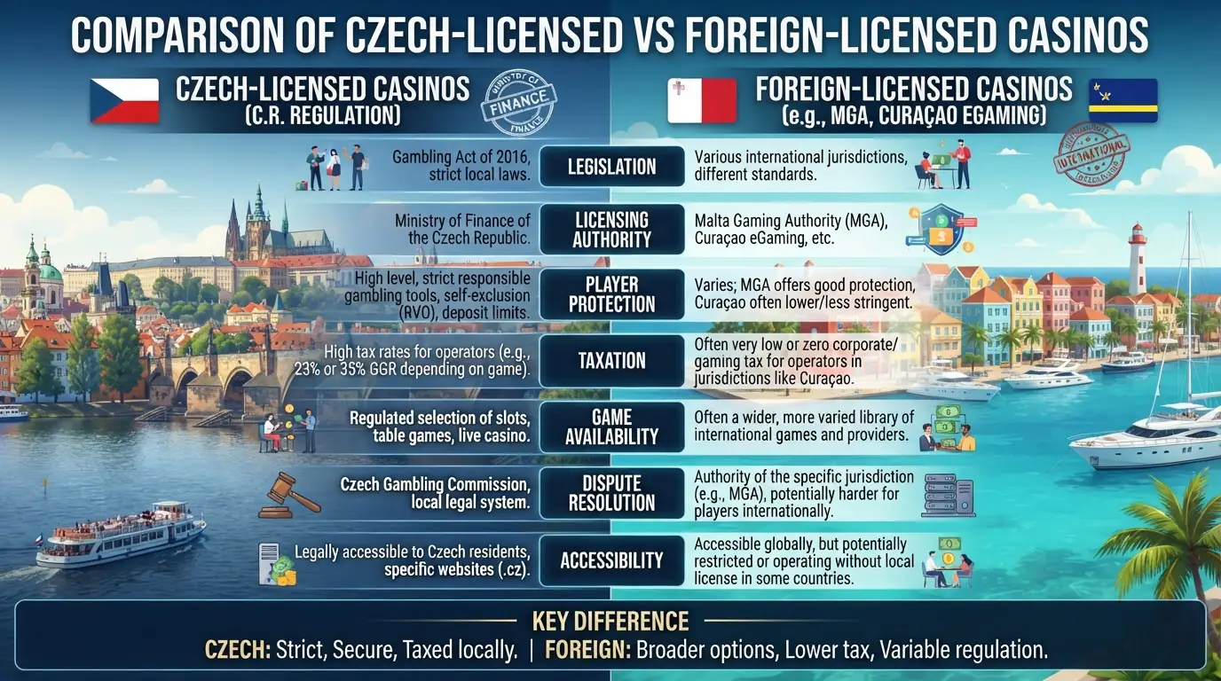 Legální české vs zahraniční casino