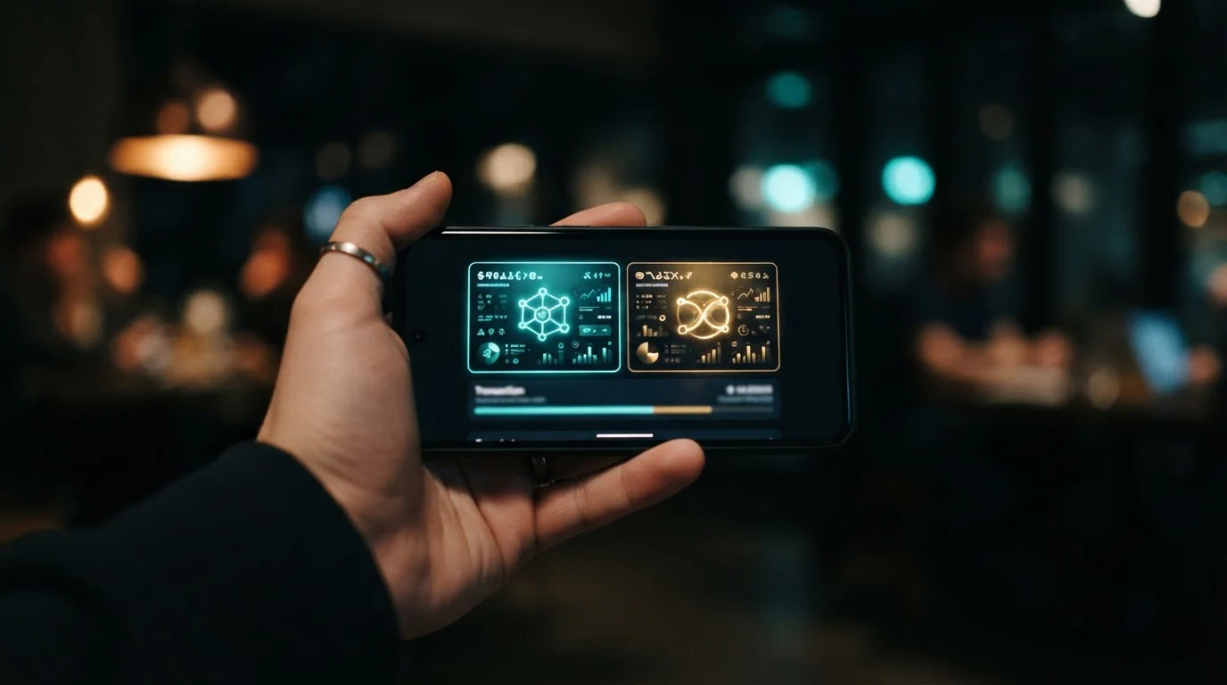 Detail obrazovky s výběrem sítě TRC-20 nebo ERC-20 při vkladu USDT